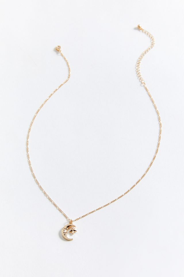 Delicate Moon And Star Pendant Necklace | Urban Outfitters