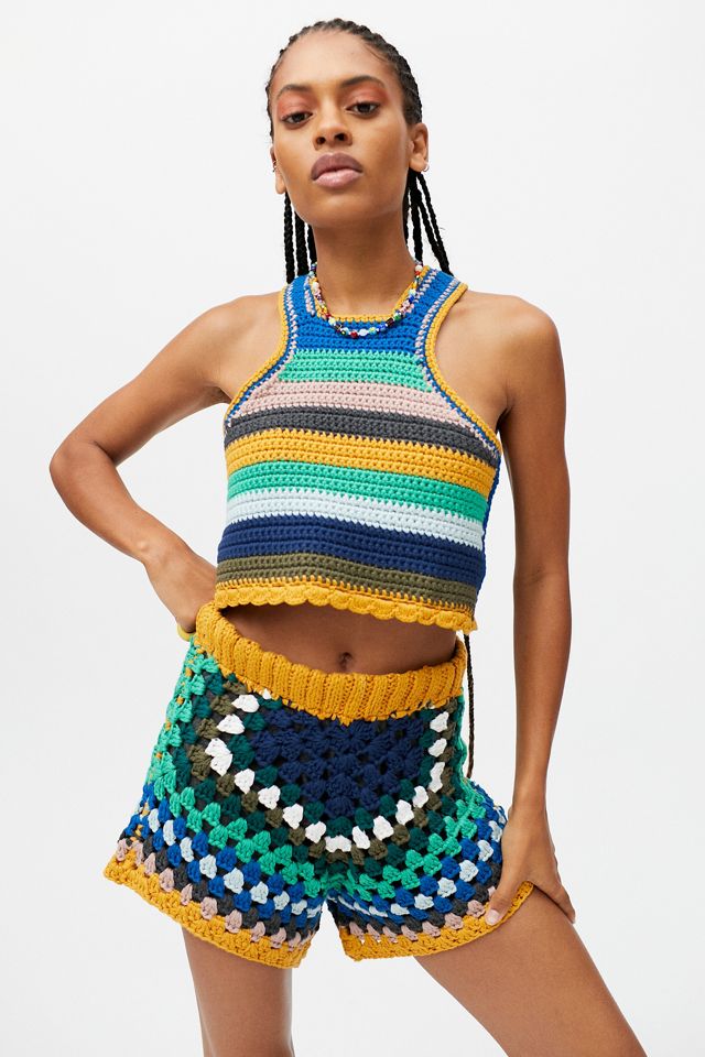 Kimchi Blue Rainbow Crochet Short | Urban Outfitters