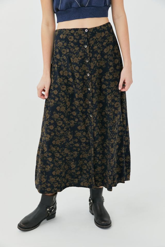 Urban Renewal Recycled Overdyed Floral Midi Skirt | Urban Outfitters