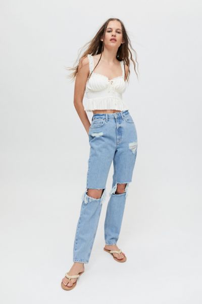 Bdg High Waisted Mom Jean Vintage Light Wash Urban Outfitters 