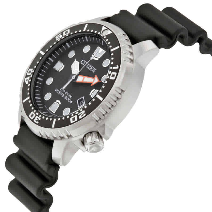 Slide View: 2: Citizen Promaster Diver 200 Meters Eco-Drive Black Dial Men's Watch BN0150-28E