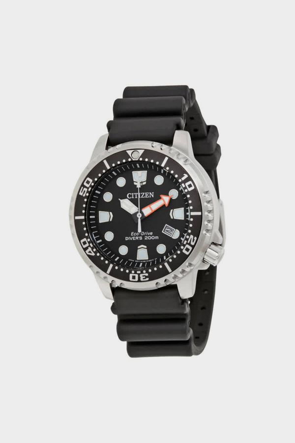 Slide View: 1: Citizen Promaster Diver 200 Meters Eco-Drive Black Dial Men's Watch BN0150-28E