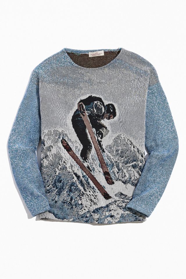 4x1111 Skier Tapestry Crew Neck Sweatshirt Urban Outfitters