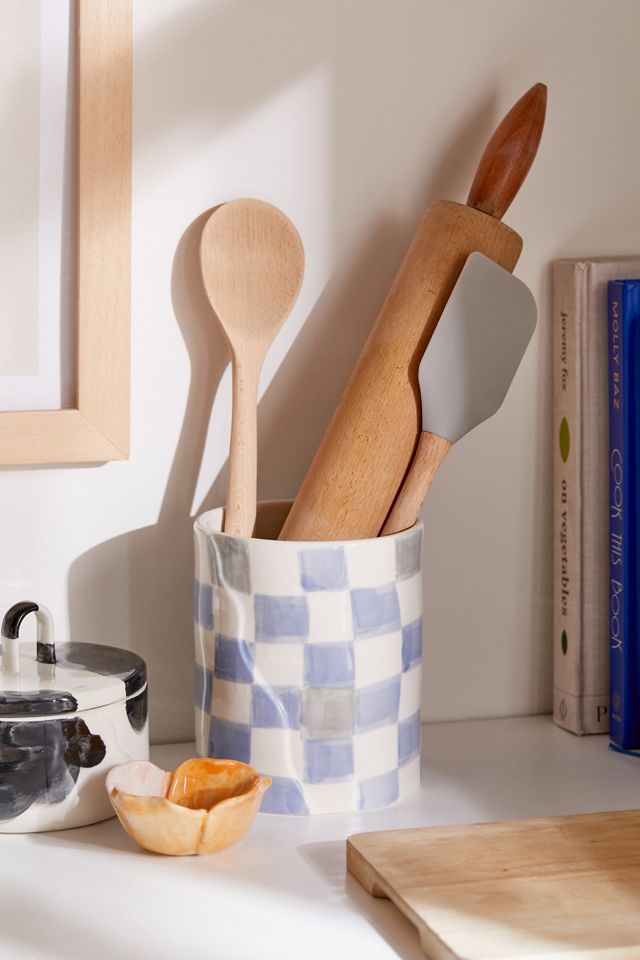 Wavy Checkerboard Utensil Holder Urban Outfitters Canada