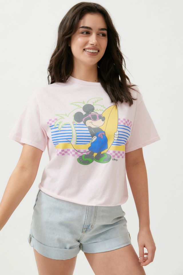 Junk Food X Disney Surfer Mickey Mouse Cropped Tee | Urban Outfitters