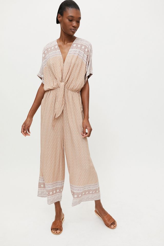 Dress Forum Printed TieFront Wide Leg Jumpsuit Urban Outfitters