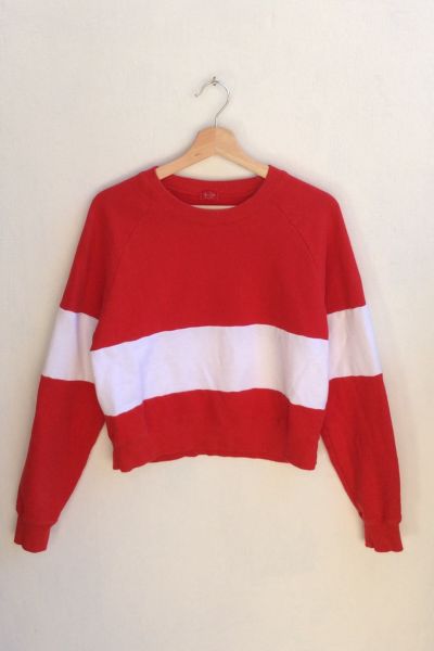 Vintage Raglan Banded Stripe Sweatshirt | Urban Outfitters