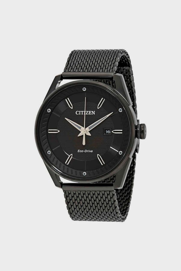 Slide View: 1: Citizen Drive Black Dial Black Ion-plated Mesh Men's Watch BM6988-57E