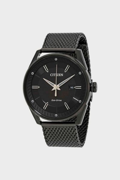 Citizen Drive Black Dial Black Ion-plated Mesh Men's Watch BM6988-57E