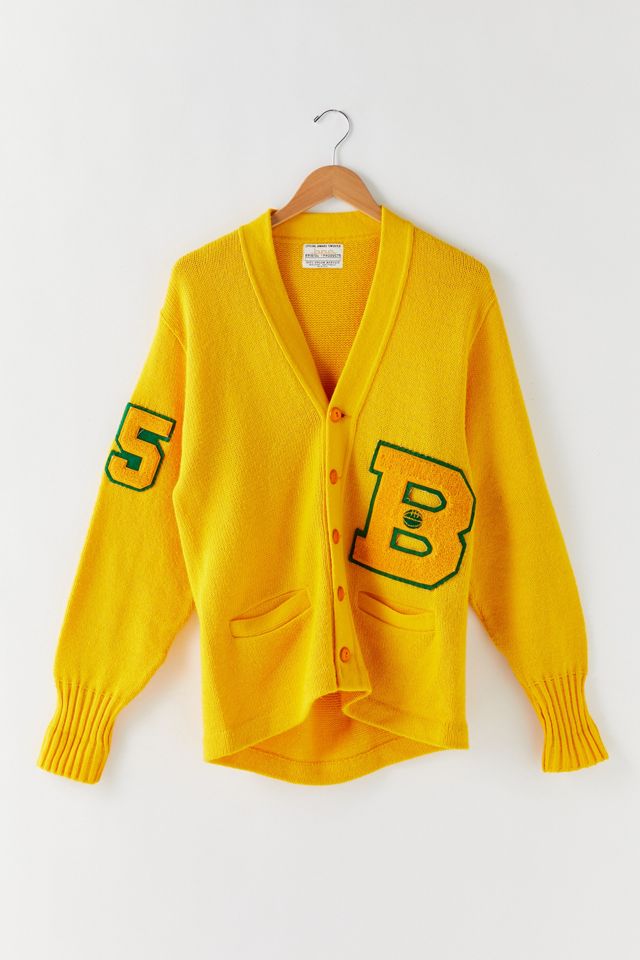 Vintage Yellow Varsity Cardigan Urban Outfitters