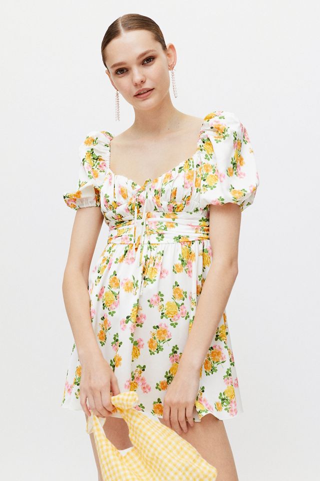 For Love Lemons Emma Floral Mini Dress Urban Outfitters