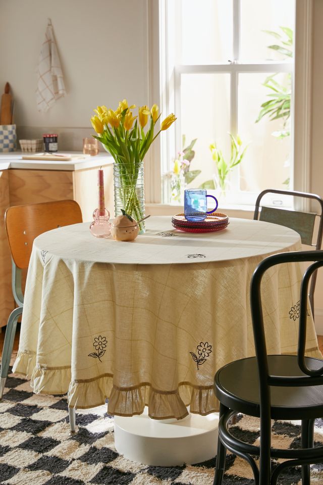 Alanis Grid Round Tablecloth Urban Outfitters