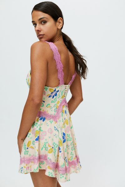 uo tiffany lace trim mini dress