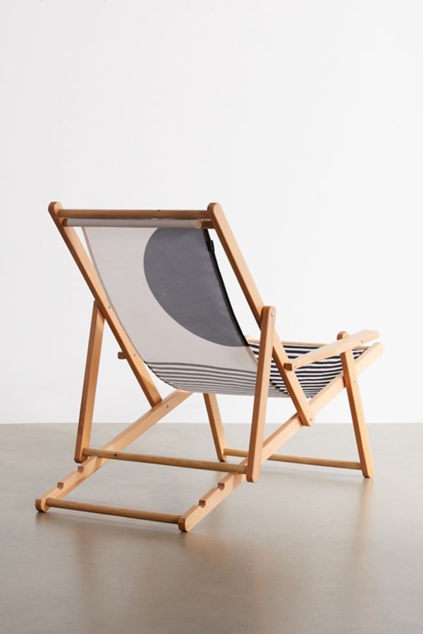 Slide View: 3: TMSbyNight For Deny Woodblock Art Mid Century Illustration Outdoor Folding Chair