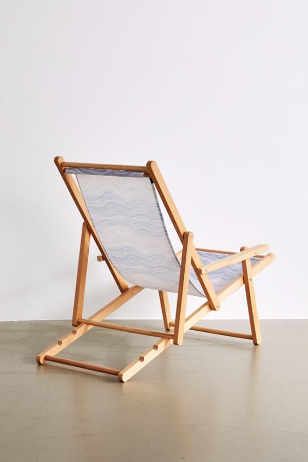 Slide View: 4: Deny UO Exclusive Blue Swirl Outdoor Folding Chair