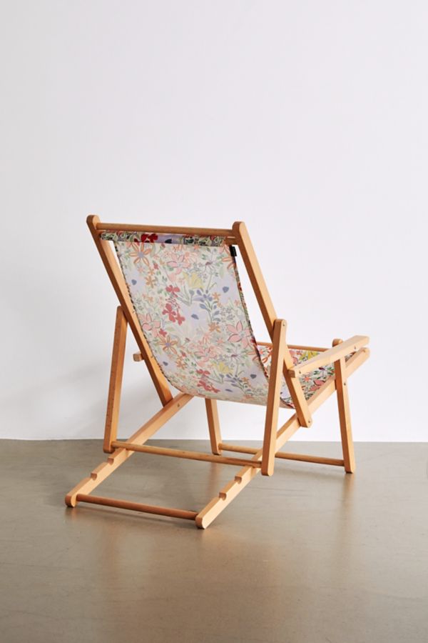 Slide View: 3: Deny UO Exclusive Sylvie Light Floral Outdoor Folding Chair