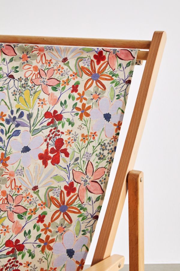 Slide View: 4: Deny UO Exclusive Sylvie Light Floral Outdoor Folding Chair