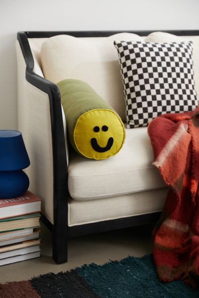 DEGEN UO Exclusive Happy Face Bolster Pillow | Urban Outfitters