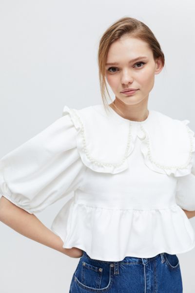 Sister Jane Pen And Pearl Blouse | Urban Outfitters