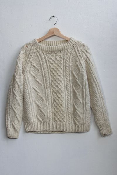 Vintage Heavyweight All Wool Cable Sweater | Urban Outfitters