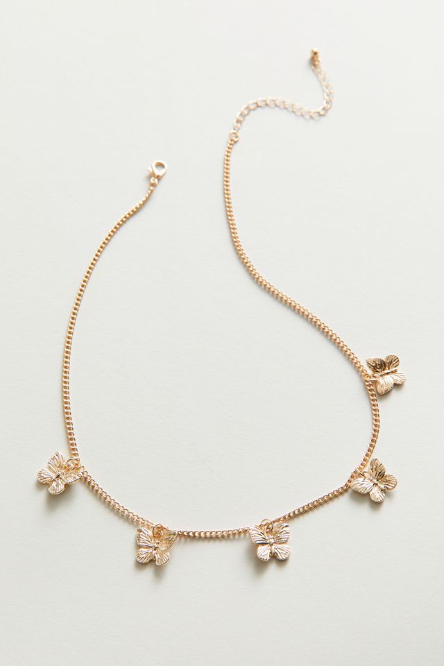 Butterfly Charm Choker Necklace Urban Outfitters
