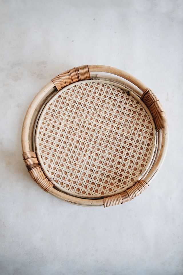 Connected Goods Round Rattan Tray Urban Outfitters