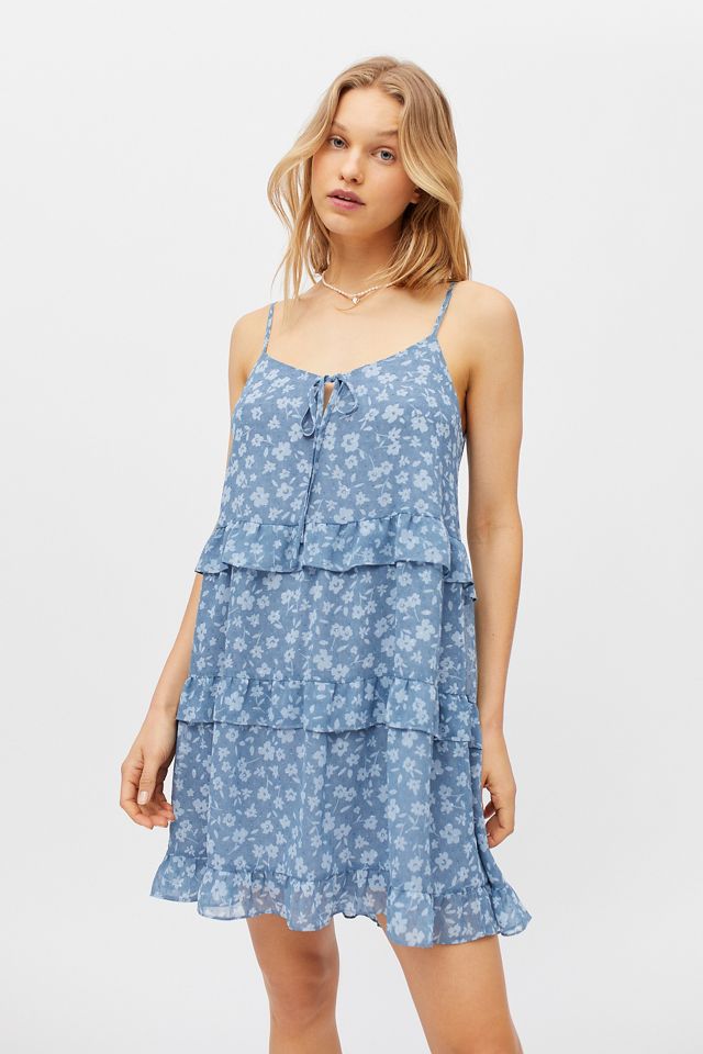 Dress Forum Tie-Front Tiered Mini Dress | Urban Outfitters