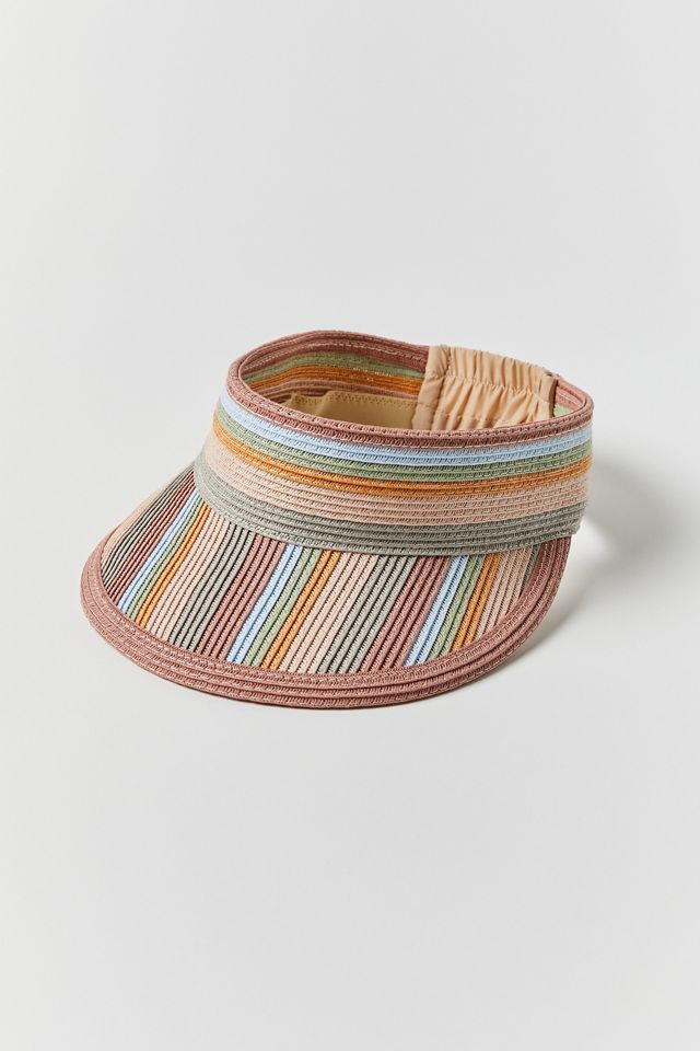 Striped Straw Visor Urban Outfitters