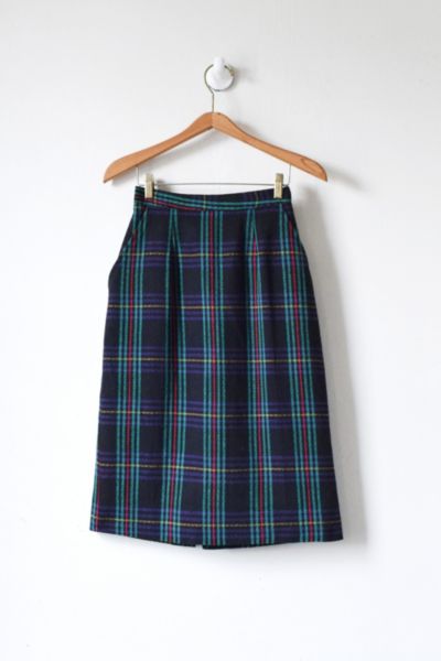 plaid midi skirt 90s