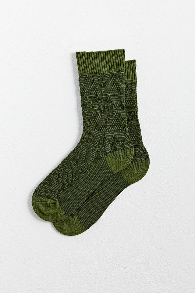 Embossed Texture Crew Sock Urban Outfitters