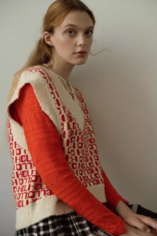 BDG Jordie Jacquard Sweater Vest