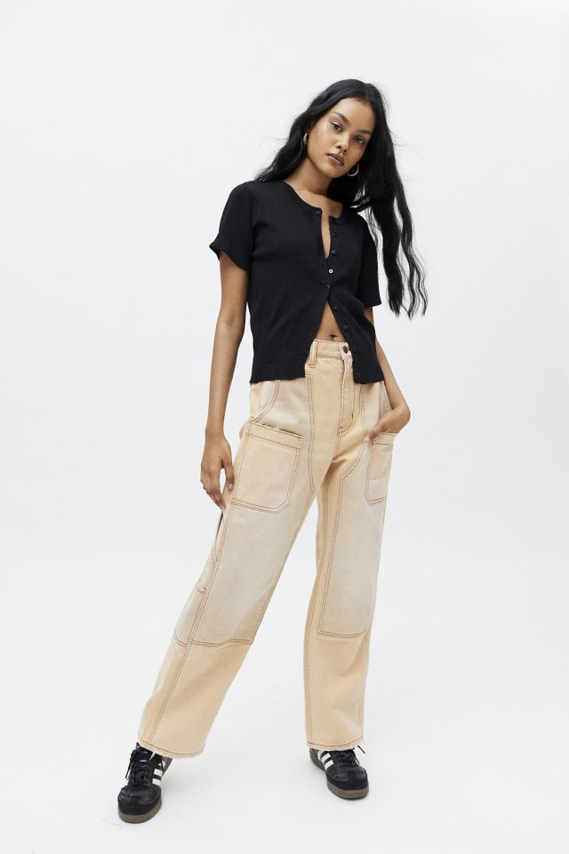 BDG Ray High-Waisted Carpenter Jean – Sand | Urban Outfitters