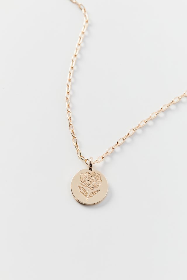 Flower Disc Pendant Necklace | Urban Outfitters