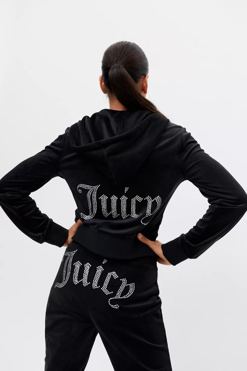 urbanoutfitters.com | Juicy Couture Embellished Velour Zip-Up Hoodie Track Jacket