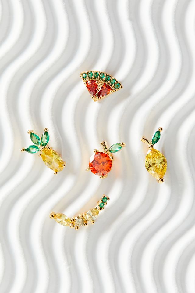 Girls Crew Tropical Fruit Basket Post Earring Set Urban Outfitters