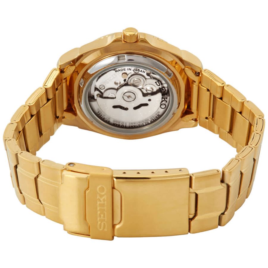 Slide View: 3: Seiko Seiko 5 Sports Automatic Gold Dial Men's Watch SNZB26J1