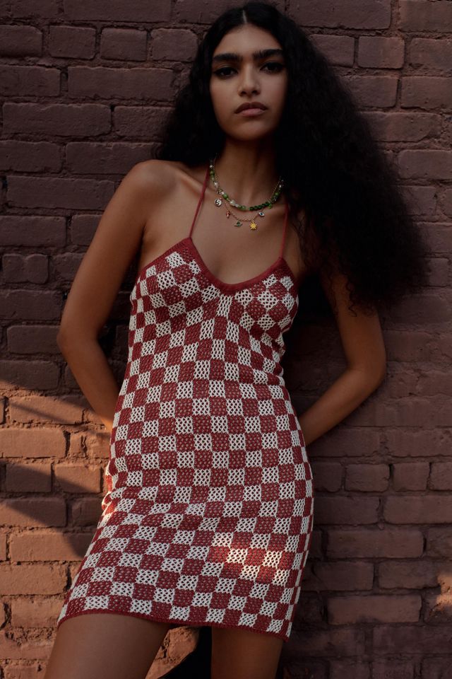 urbanoutfitters.com | UO Jacky Checkered Knit Mini Dress