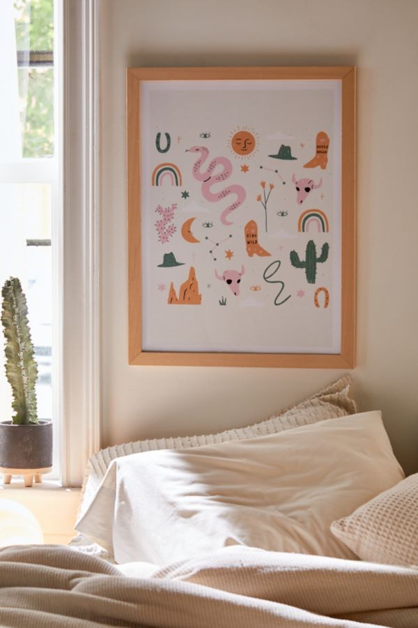 Slide View: 1: Charly Clements Wild West Pattern Art Print