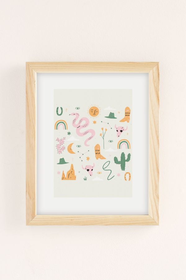 Slide View: 2: Charly Clements Wild West Pattern Art Print