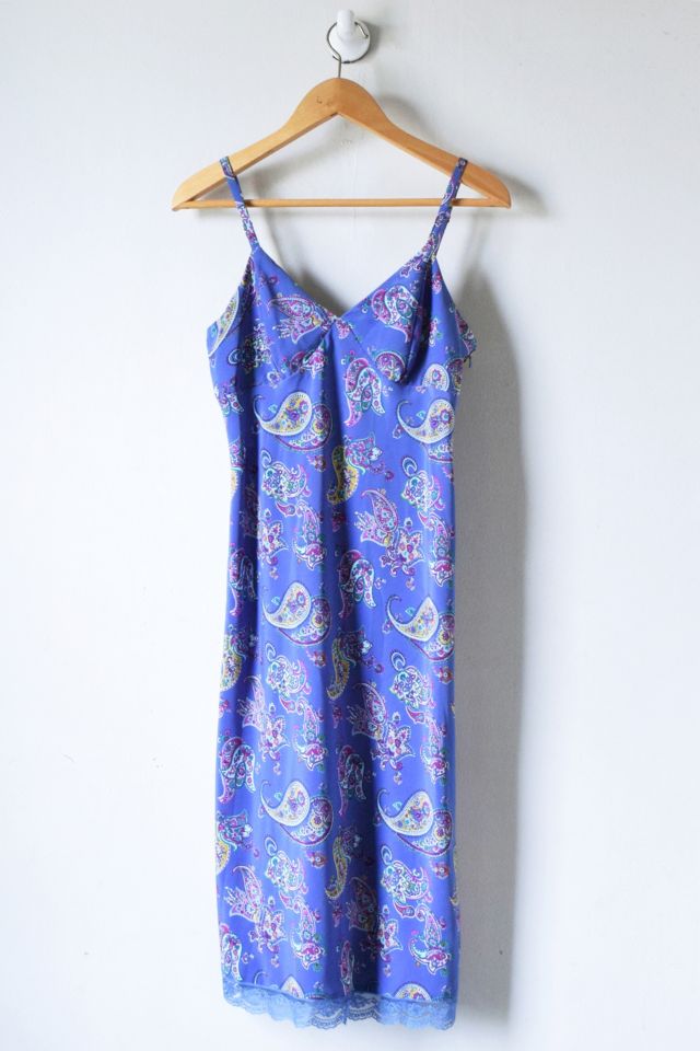 Vintage 90s Blue Paisley Dress | Urban Outfitters