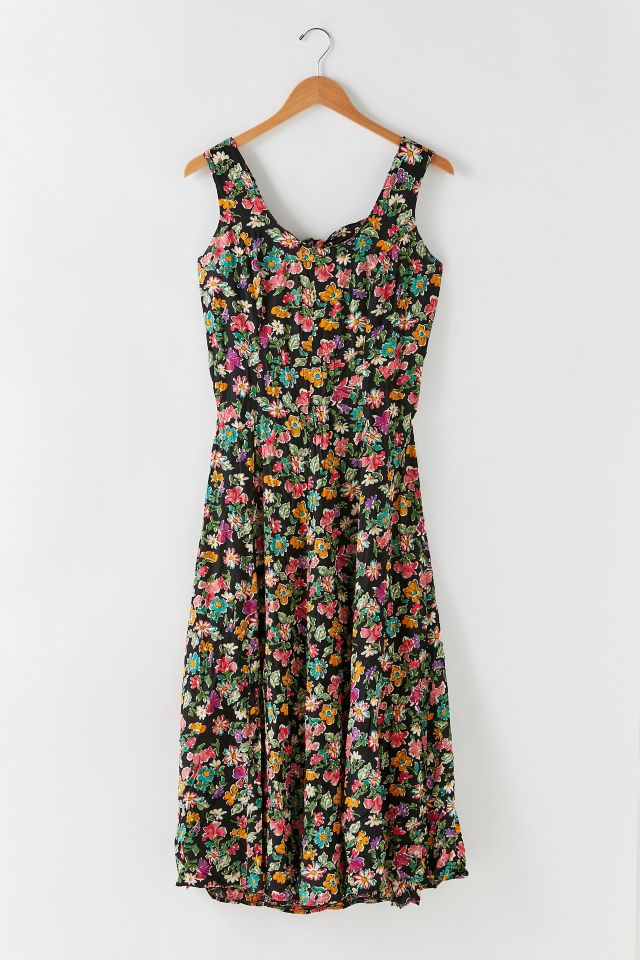 Vintage Black Floral Dress Urban Outfitters