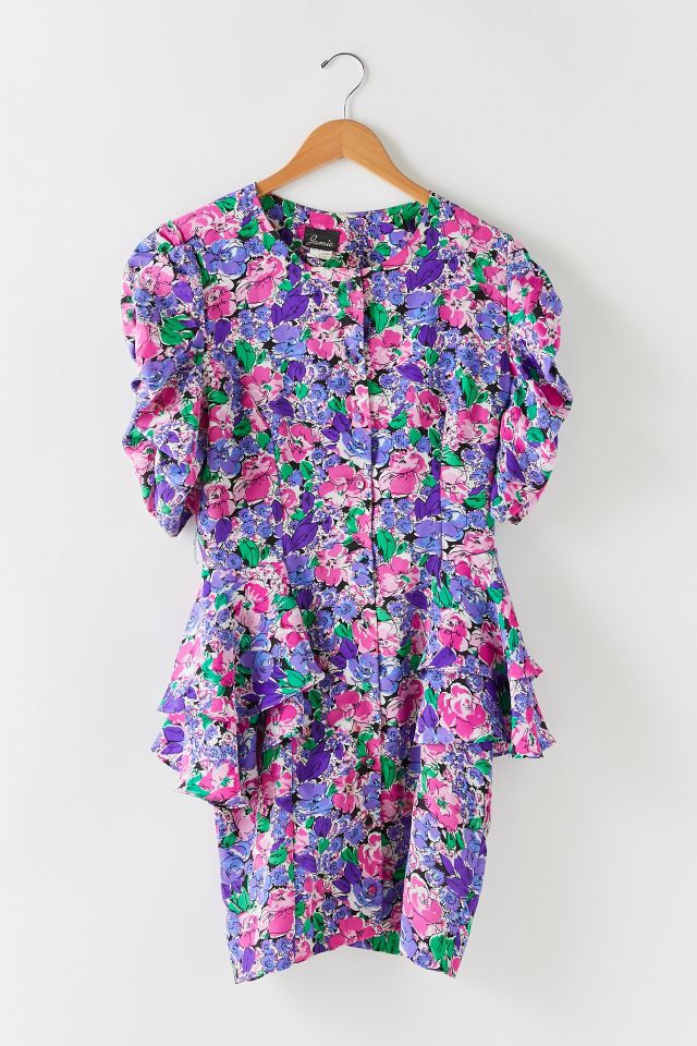 Vintage Floral Ruched Dress | Urban Outfitters