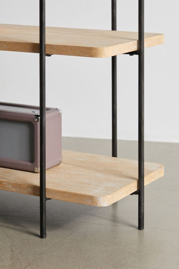 Slide View: 4: Wood And Metal Console Table