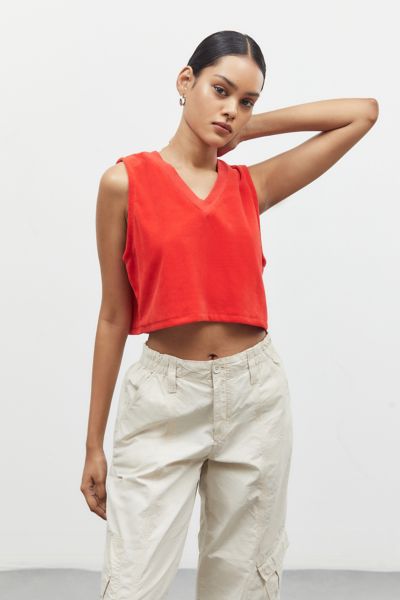 Urban Renewal Recycled Velour Cropped Vest | Urban Outfitters