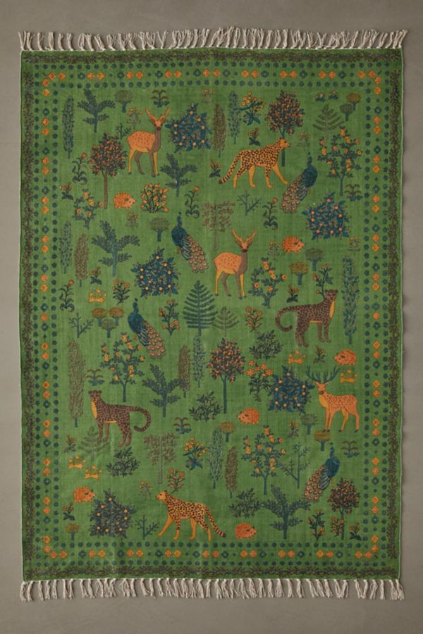 Slide View: 2: Printed Woodland Creature Rug