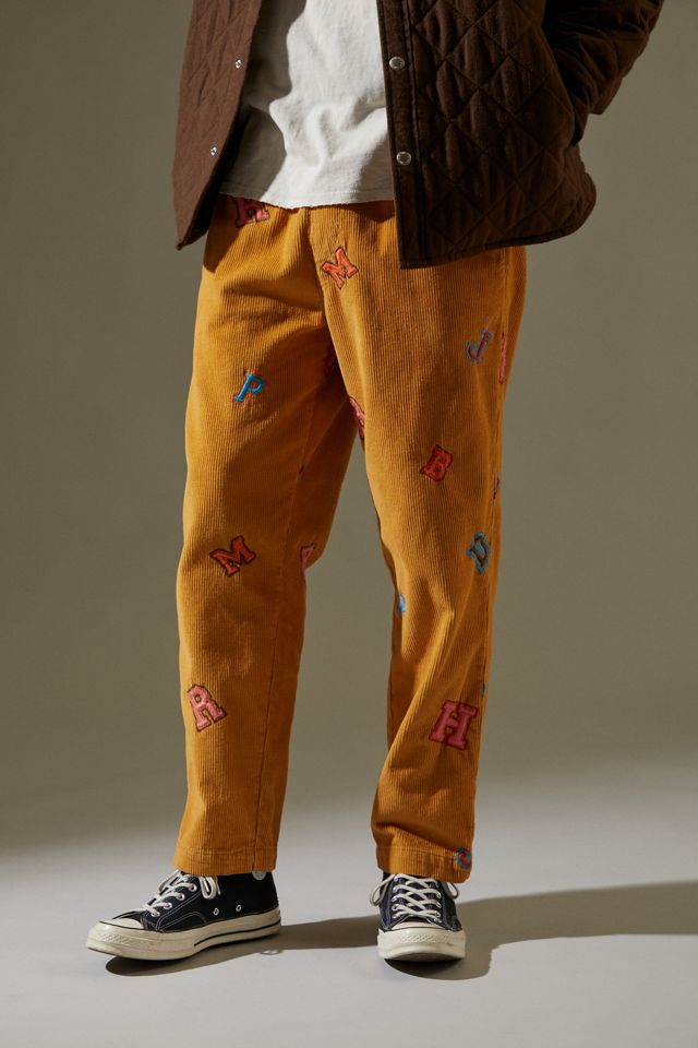 UO Embroidered Varsity Letter Corduroy Beach Pant Urban Outfitters
