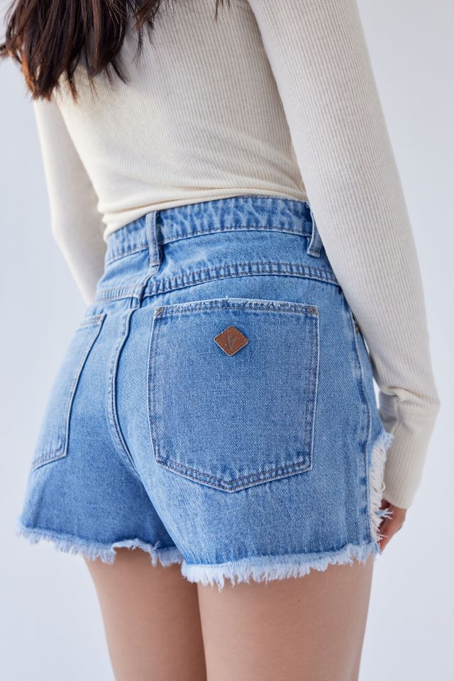Abrand A High Waisted Relaxed Short Salty Blue Urban Outfitters