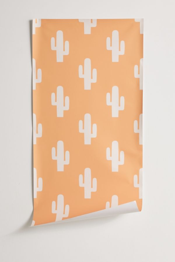 Slide View: 3: Lyman Creative Co. Orange Cactus Removable Wallpaper