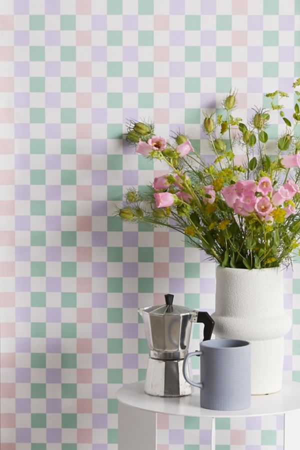 Slide View: 1: Ninola Design Nostalgic Squares Removable Wallpaper