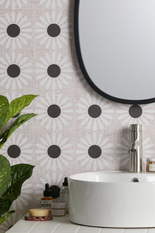 Slide View: 1: Schatzi Brown Retro Jumbo Daisy Removable Wallpaper